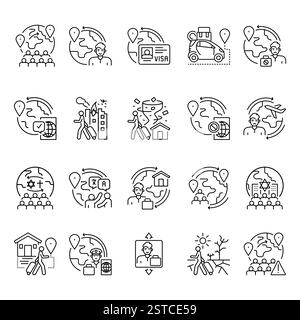 icône de ligne de migration. Elément isolé par vecteur. Contour modifiable. Illustration de Vecteur
