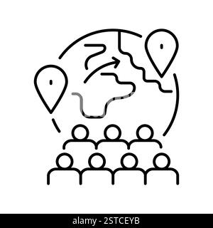 Icône de ligne de migration. Elément isolé par vecteur. Contour modifiable. Illustration de Vecteur