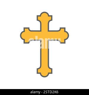 Icône de croix chrétienne. Icône de croix chrétienne isolée sur fond blanc. Symbole de l'église. Illustration vectorielle Illustration de Vecteur