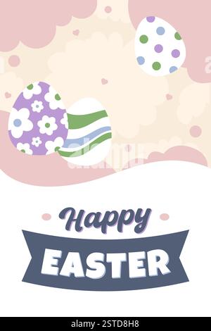 Joyeuses Pâques affiche de chasse aux œufs bannière verticale Illustration de Vecteur