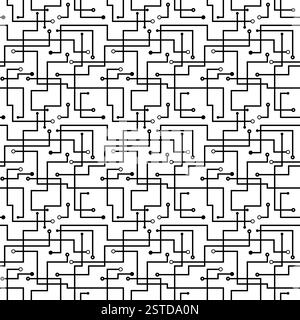 Motif abstrait sans couture - schéma de carte de circuit imprimé Banque D'Images