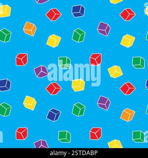 Motif sans couture abstrait - cubes colorés Banque D'Images