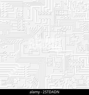 Motif de carte de circuit imprimé gris clair Banque D'Images