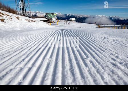 station de ski monte zoncolan en italie Banque D'Images