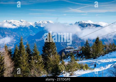 station de ski monte zoncolan en italie Banque D'Images