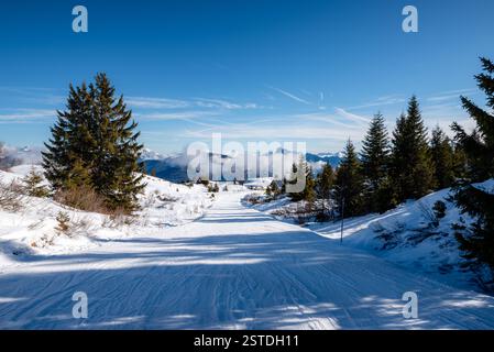 station de ski monte zoncolan en italie Banque D'Images