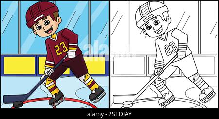 Illustration dribble de joueur de hockey sur glace Illustration de Vecteur