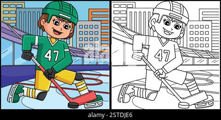 Joueuse de hockey sur glace – illustration de réception Illustration de Vecteur