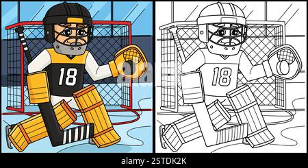 Illustration de défenseur de joueur de hockey sur glace Illustration de Vecteur
