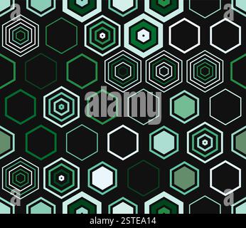 Fond de modèle abstrait. Éléments géométriques de style et de couleur variés. Grandes cellules en nid d'abeilles. Motif inclinable. Arrière-plan transparent. Illustration de Vecteur