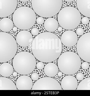 Motif sans couture blanc et noir - texture carrée avec des bulles. Fond graphique moderne géométrique Banque D'Images