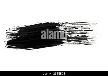Coups de pinceau grunge noir isolés sur fond blanc Banque D'Images