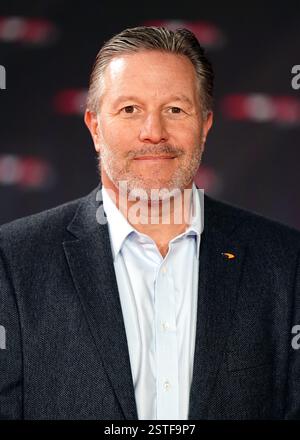 Zak Brown, président-directeur général de McLaren Racing on the Red Carpet en prévision du lancement de F1 75 Live à l'O2, Londres. Date de la photo : mardi 18 février 2025. Banque D'Images