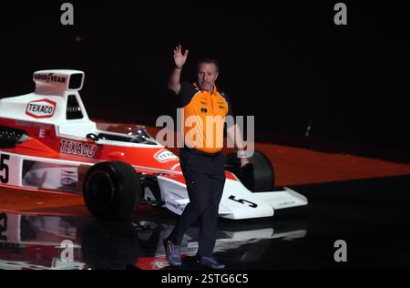 Zak Brown, président-directeur général de McLaren Racing, lors du lancement de F1 75 Live à l'O2, Londres. Date de la photo : mardi 18 février 2025. Banque D'Images