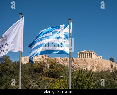 ATHÈNES, GRÈCE - 18 octobre 2024 : L'Acropole d'Athènes en Grèce Banque D'Images