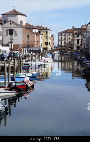 Vena canal, ville portuaire, lagune de Venise, Chioggia, Vénétie, Italie, Europe Banque D'Images