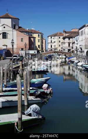 Vena canal, ville portuaire, lagune de Venise, Chioggia, Vénétie, Italie, Europe Banque D'Images