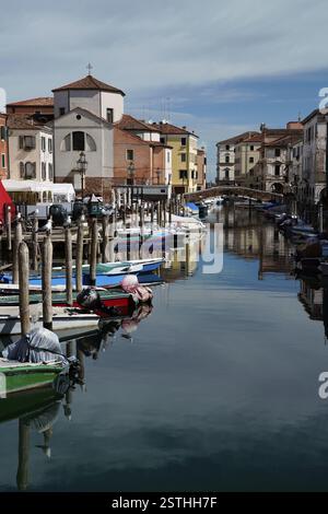 Vena canal, ville portuaire, lagune de Venise, Chioggia, Vénétie, Italie, Europe Banque D'Images