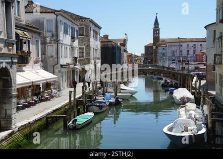 Vena canal, ville portuaire, lagune de Venise, Chioggia, Vénétie, Italie, Europe Banque D'Images