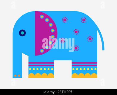 Éléphant festif avec ornements indiens Illustration de Vecteur