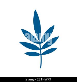 Feuille de palmier abstraite. Branche de palmier tendance. Icône vectorielle. Conception plate Illustration de Vecteur