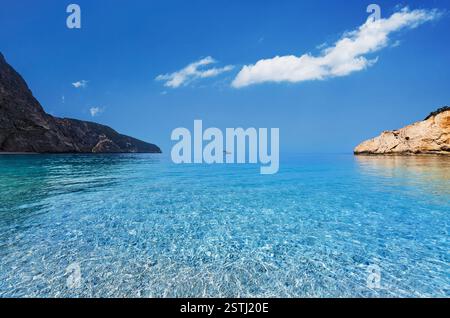 Porto Katsiki la meilleure plage de l'île de Lefkada sur la côte ionienne de la Grèce et l'une des belles plages de la Grèce Banque D'Images