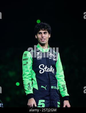 Londres, Royaume-Uni, 18 février 2025, BORTOLETO Gabriel (soutien-gorge), piquet F1 Team Kick Sauber C45, portrait lors du F1 75 Live at the O2, événement de lancement de la saison F1 2025, le 18 février 2025 à Londres, Royaume-Uni Banque D'Images
