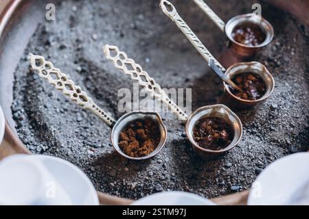 Café traditionnel dans les Turcs, vue rapprochée Banque D'Images