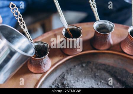Café traditionnel dans les Turcs, vue rapprochée Banque D'Images