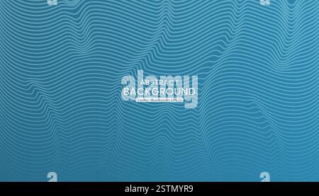 Un fond abstrait élégant et contemporain avec des lignes bleues fluides qui créent une sensation de profondeur et de mouvement. Idéal pour le design numérique, brandin Illustration de Vecteur