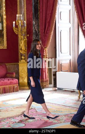 Madrid, Madrid, Espagne. 19 février 2025. La reine Letizia d'Espagne assiste à un déjeuner avec le président égyptien au Palais Royal le 19 février 2025 à Madrid, Espagne (image crédit : © Jack Abuin/ZUMA Press Wire) USAGE ÉDITORIAL SEULEMENT! Non destiné à UN USAGE commercial ! Banque D'Images