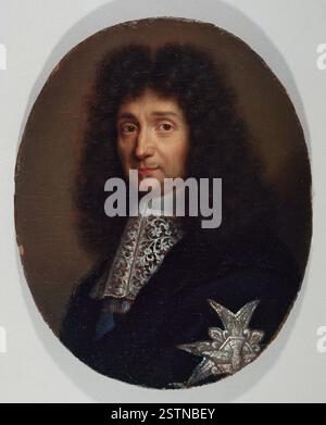 Portrait d'un mannequin portant la plaque Chevalier de l'ordre du Saint-esprit, décernée en 1665, reflétant la mode et l'aristocratie françaises historiques au XVIIe siècle. Banque D'Images