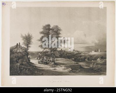 David d'Angers, Pierre-Jean (Angers, 12–03–1788 - Paris, 05–01–1856), sculpteur en 10–1809 Panorama, glacière, auberge, moulin méthode d'acquisition mode d'acquisition inconnu 19e siècle','sculpture du 19e siècle de Pierre-Jean David d'Angers, créée en 1809, représentant une vue panoramique d'une zone glaciaire, auberge, et mill. Cette œuvre d'art reflète l'accent mis par l'artiste sur les paysages détaillés et les scènes historiques. Banque D'Images