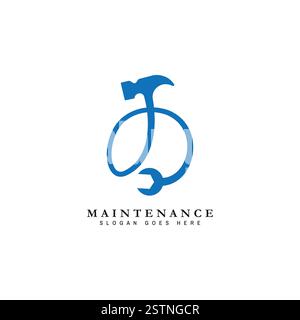 Logo lettre O House maintenance. Alphabet O icône construction de bâtiment Illustration de Vecteur