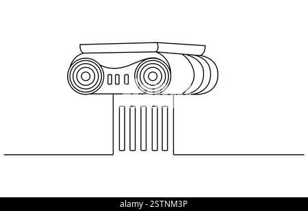 Colonne grecque un dessin de ligne continue Illustration de Vecteur