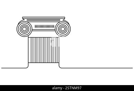 Colonne grecque un dessin de ligne continue Illustration de Vecteur