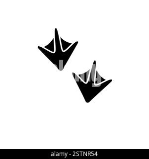 Empreinte animale, patte de canard, icône vecteur plat solide trace d'oie isolé sur fond blanc. Illustration de Vecteur