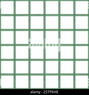 Aquarelle vert tartan écossais orné sans couture motif à carreaux arrière-plan isolé. Texture rayée de trait de pinceau géométrique dessinée à la main Banque D'Images