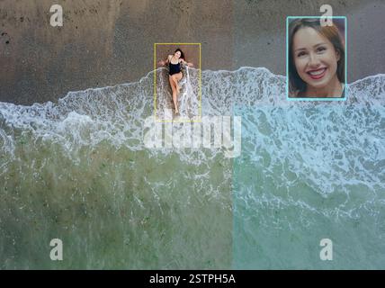 Reconnaissance faciale en photographie par intelligence artificielle Banque D'Images