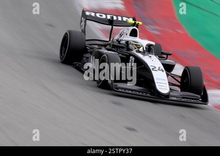 BARCELONE, ESPAGNE - 19 FÉVRIER : Louis Sharp, australien, et Rodin Motorsport (24 ans) roulent sur piste lors des essais de formule 3 sur le circuit de Barcelona-Catalunya le 19 février 2025 à Barcelone, Espagne. (Photo de Pablo Rodriguez/Quality Sport images) Banque D'Images