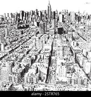 Panorama des gratte-ciel de New York Illustration de Vecteur