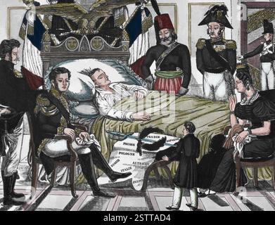 Exil sur Sainte-Héléenne. Mort de Napoléon Bonaparte , le 15 mai 1821. Banque D'Images