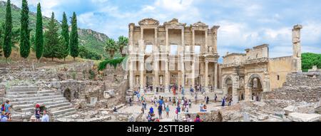 Bibliothèque de Celsus dans Ephèse antique, Turquie Banque D'Images