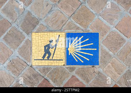 Camino de Santiago signe à Chartres, France Banque D'Images