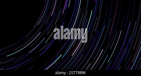Lignes futuristes rayées radiales colorées abstraites sur fond noir pour les en-têtes de pages de sites Web, bannière Web, signes de commerce électronique, shopping au détail, annonces Illustration de Vecteur