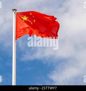 Drapeau rouge cinq étoiles Banque D'Images