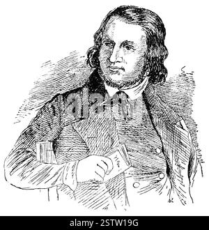 Portrait d'August Heinrich Hoffmann von Fallersleben - un poète allemand. Banque D'Images