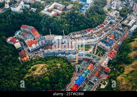 Vue aérienne panoramique sur la descente Andreevsky Banque D'Images