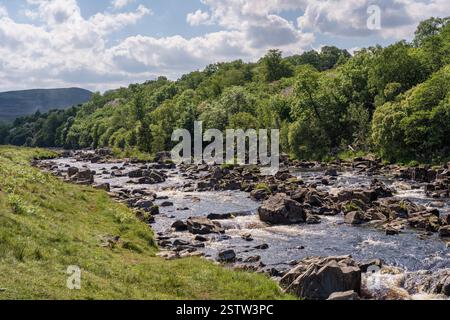 Pennine Way et River Tees entre Bleabeck Force et High Force, près de Bowlees, comté de Durham, Angleterre, Royaume-Uni Banque D'Images