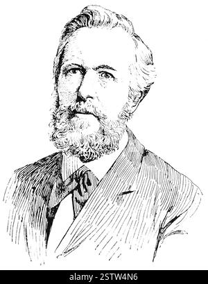 Portrait d'Ernst Haeckel - zoologiste allemand, naturaliste, eugéniste, philosophe, médecin. Banque D'Images